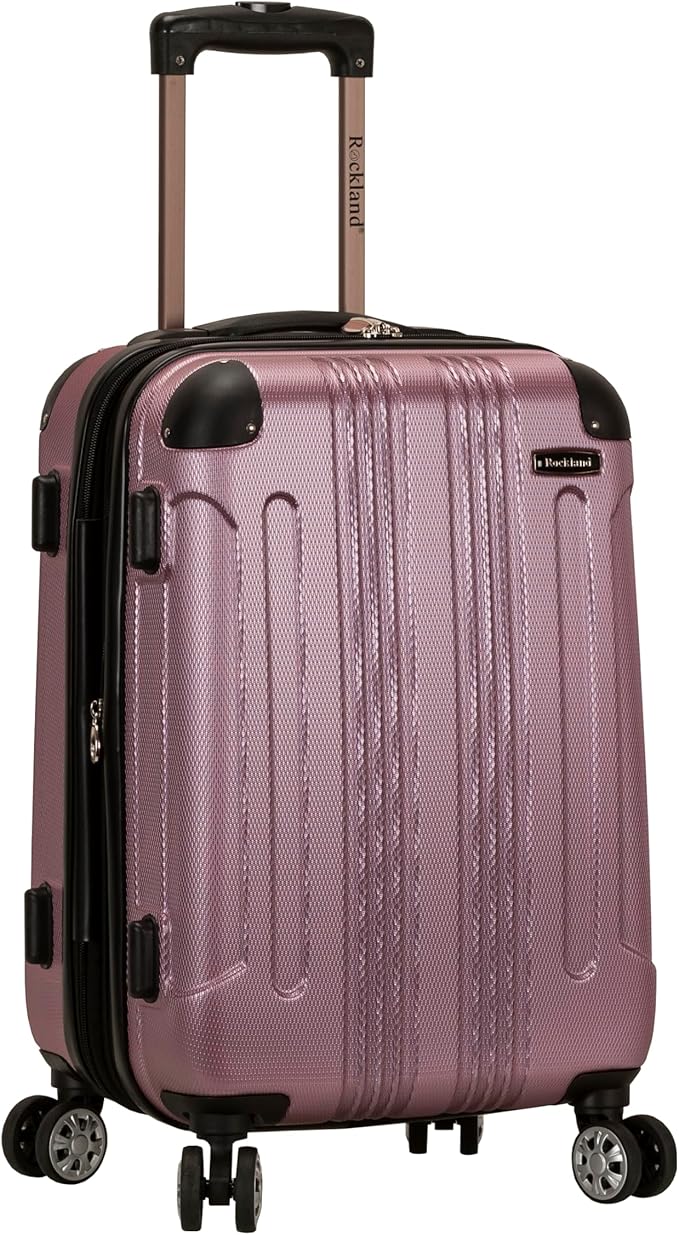 Rockland London Hardside Spinner Wheel Luggage Set, Pink, Carry-On 20-Inch and Tote 14-Inch (F1902-PINK)
