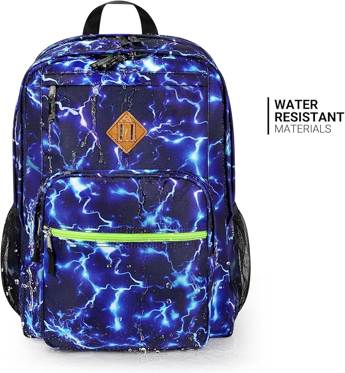 ZORFIN 26L Backpack for College, and Travel: Water Resistant Bookbag - Blue Lightning