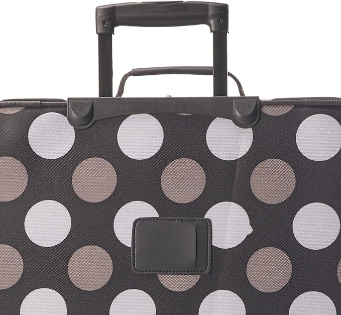 Rockland Escape 4-Piece Softside Upright Luggage Set, Telescoping Handles, Black Dot, (14/19/24/28)