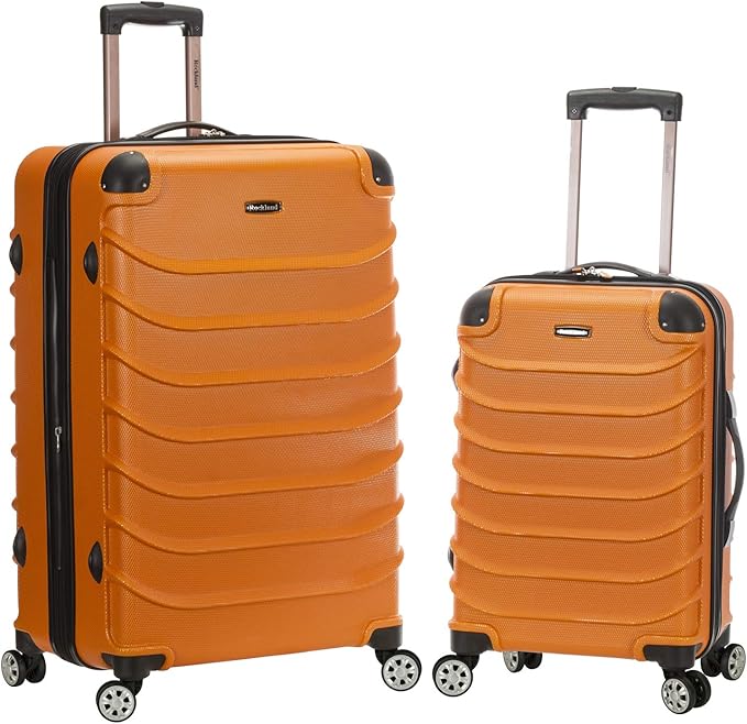 Rockland Speciale Hardside 2-Piece Expandable Spinner Luggage Set, Orange, 2-Piece Set (20/28)