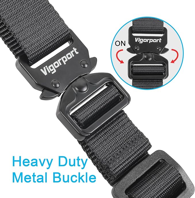 Vigorport Utility Straps Quick Release Nylon Backpack Accessory Bag Strap,Adjustable for Hiking,Travel,Outdoor Sports-4 Pack (Black-Metal Buckle, 1" W-48 L)