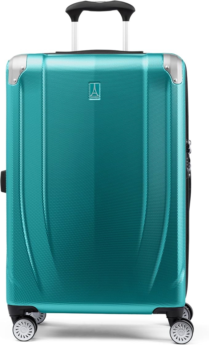 Travelpro Pathways 3 Hardside Expandable Luggage, 8 Spinner Wheels, Lightweight Hard Shell Suitcase, Checked Medium 25 Inch, Kayak Teal