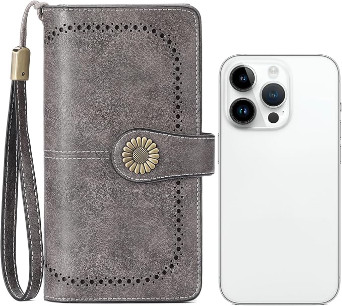 SENDEFN Wallets for Women Leather Credit Card Holder with RFID Blocking Large Capacity Wristlet | with RFID Blocking, Large Capacity, Wristlet, with RFID Blocking, Large Capacity, Wristlet