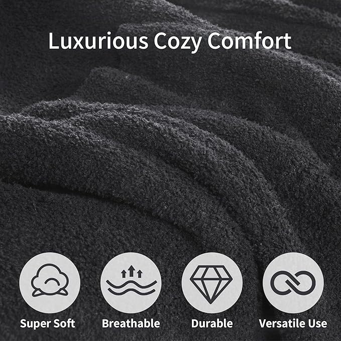 JOOJA Wearable Blanket Super Soft Feather Yarn Blanket Shawl with Pockets Fuzzy Throw Blanket TV Blanket for Adults Teens