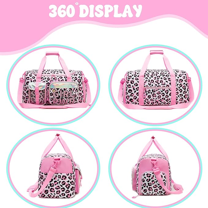 Duffle Bag for Kids Travel Bag for Girls Dance Bags for Kids Overnight Bags for Teen Girls with Shoe Compartment