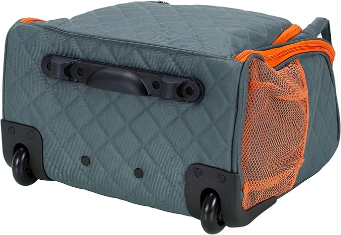 Rockland Melrose Upright Wheeled Underseater Carry-On Luggage, Charcoal