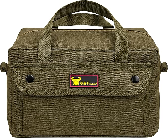 Waxed Canvas All Purpose Military Style Duffle Bag, Water-Resistant, Adjustable Strap, Fully Lined, Double Zipper Closure, heavy Duty, Olive Green