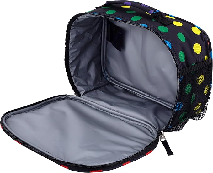 Travelers Club 5 Piece Kids' Luggage Set, Black Polkadot