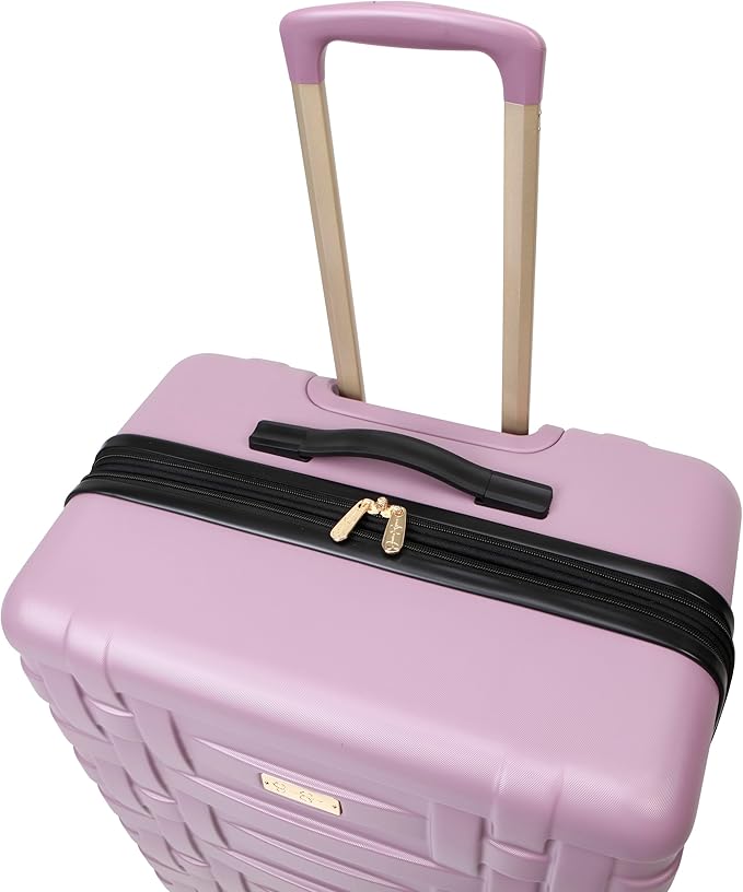 Jessica Simpson Taffeta 2-Piece Set (20"& 28") Expandable 8-Wheel Spinner Large Checked Luggage Suitcase, Dusty Orchid