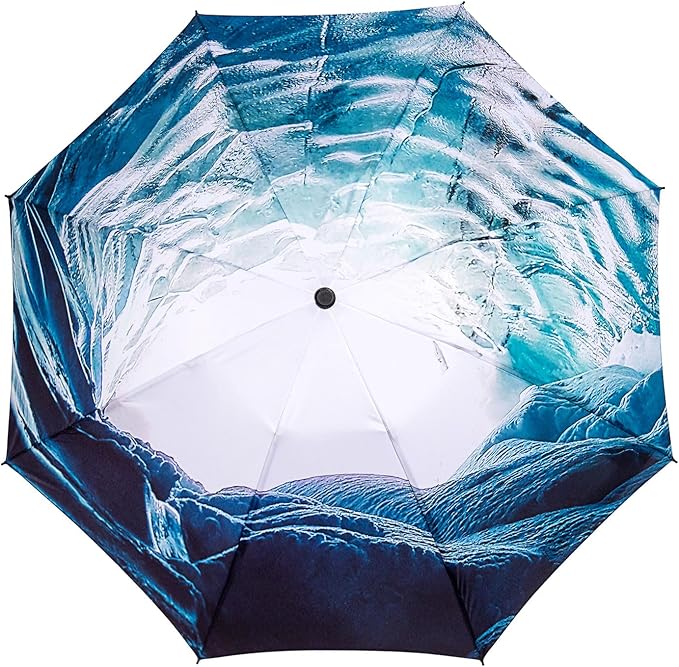 LANBRELLA Compact Reverse Folding Umbrella Auto Windproof Travel Umbrella