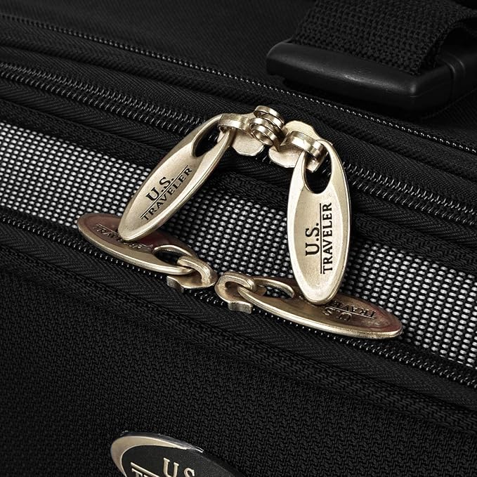 U.S. Traveler New Yorker Lightweight Expandable Rolling Luggage, Black, 4-Piece Set