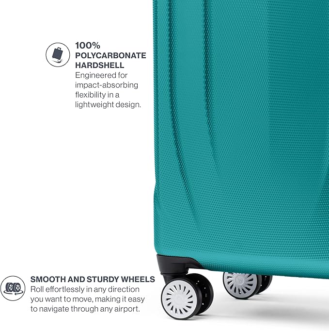 Travelpro Pathways 3 Hardside Expandable Luggage, 8 Spinner Wheels, Lightweight Hard Shell Suitcase, Checked Large 28 Inch, Kayak Teal