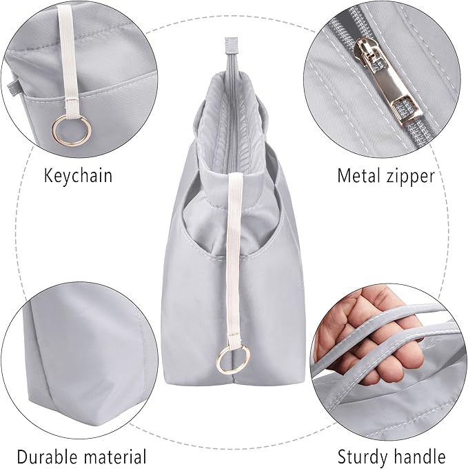 Vercord Purse Insert Organizers for Tote Handbag Bag in Bag with Zipper Liner Bag Organizer for Women 14 pockets
