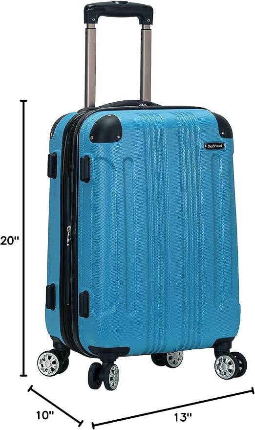 Rockland London Hardside Spinner Wheel Luggage, Turquoise, Carry-On 20-Inch