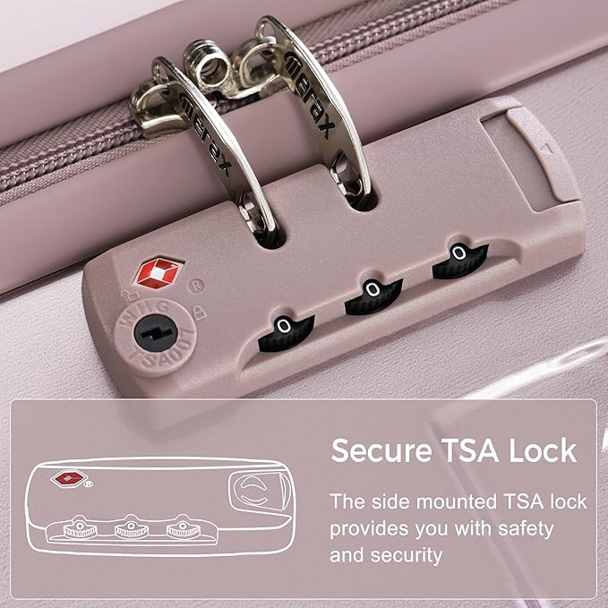 3 Pcs ABS Hardside Luggage Sets TSA Lock Spinner Wheel Suit Case