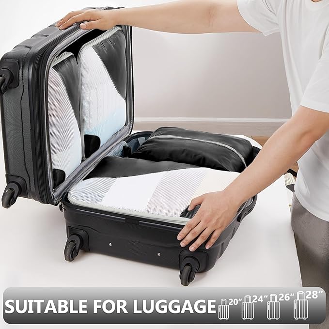 8 Set Packing Cubes for Travel, Gifts for Women Mom,Anti-Tearing Suitcase Organizer for Luggage with Shoe & Hanging Toiletry Bag,OlarHike Vacation Essentials & Accessories for Cruise Ship