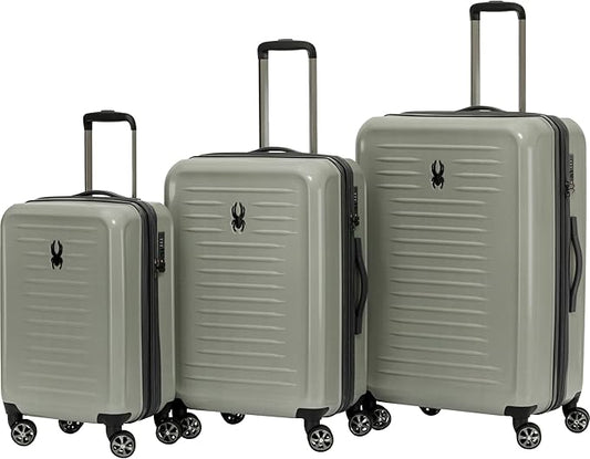 Spyder Rails 3 Piece Luggage Set with 360° Spinner Wheels, TSA Approved Lock (20 Inch Carry-On, 25 Inch Checked, 29 Inch Checked)