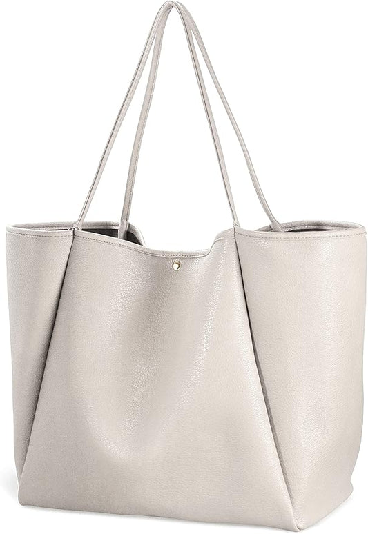 Oversize Pu Leather Tote Women Weekender Bag Shopper Handbag Travel Purse