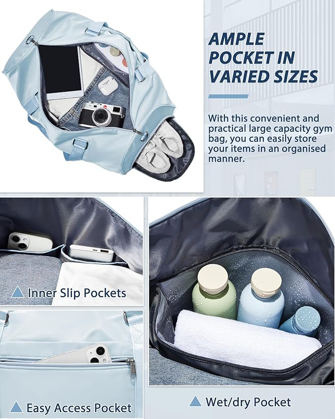 Gym Bag Womens,Travel Duffel Carry on Bag Sport Tote Bag Weekend Overnight Bag