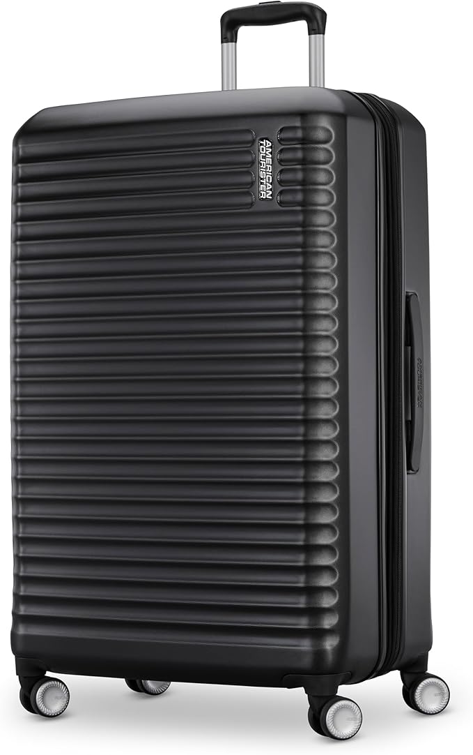 American Tourister Stratum 3.0 Large 28-Inch Spinner, Airline Approved, Durable Hardside Luggage, Expands 1.5", RightHeight™ Adjustable Handle, Black