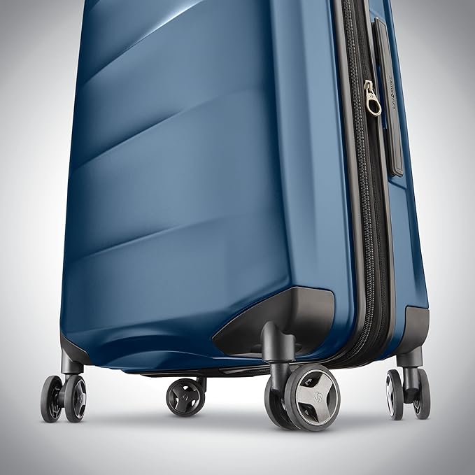 Samsonite 2 Piece Luggage Set with 21/28” Hardside Lightweight Octiv (Carry-On Pro with Front Pocket & Large Checked) Expandable, Four Spinner Wheels, Adjustable Handle, TSA Approved Lock - Blue