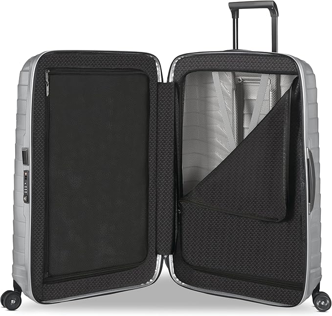 Samsonite Proxis X-Large Hardside Luggage with Dual Spinner Wheels - Innovative Roxkin™ Lightweight Shell With Ultimate Durability- Includes TSA Lock, Ergonomic Telescoping Handle -Silver