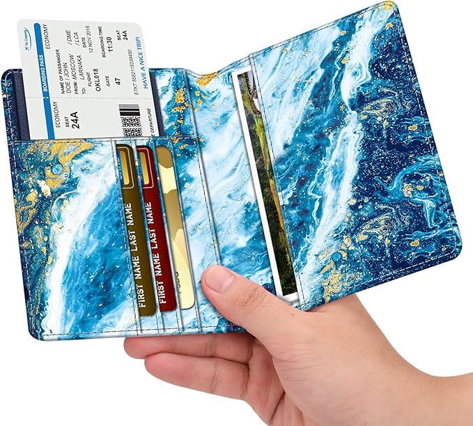 FINTIE Passport Holder, Slim Travel Wallet RFID Blocking Card Case Cover Passport Cover Protector Essentials with Credit Card Slots for Women/Men | Slim, RFID Blocking, Card Case Cover, Essentials, Credit Card Slots