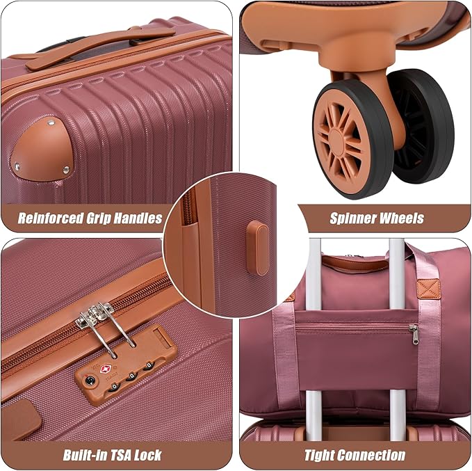 Luggage Sets 5 Piece Suitcases with Wheels, Suitcase Set ABS Hard Case Luggage with TSA Lock Spinner Wheels Durable Travel Luggage