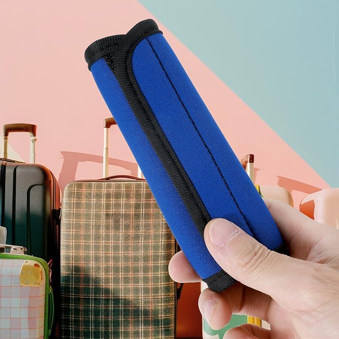 Suitcase Handle Wraps, 6 Pack Neoprene Handle Wraps, Bright Luggage Identifiers Travel Accessories for Airplane Suitcase, Travel Bags, Shopping Carts (Red, Green, Blue, Magenta, Orange, Purple)