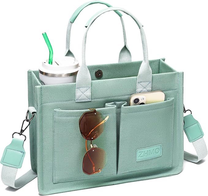 ZHMO Canvas Tote Bag for Women,Women's Bags Crossbody Bags Work Laptop Tote Bag Large Handbags Purse for Travel Nurse Teacher