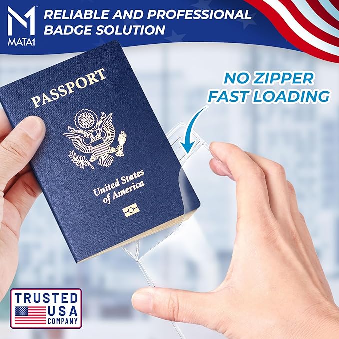 Mata1-USA Extra-Thick Plastic X-Large Vertical Card Protector (Clear, 4x6 Inch, 100 Pack), Large Size No Zipper ID Passport Holder