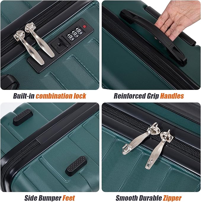 Luggage Sets 5 Piece Suitcases with Wheels, Suitcase Set ABS Hard Case Luggage with Lock Spinner Wheels Durable Travel Luggage