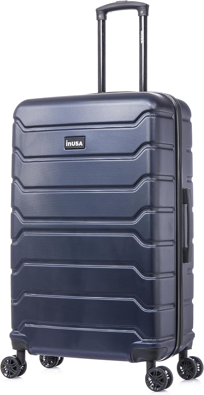 InUSA TREND Luggage with Spinner Wheels | Durable Lightweight Hardside Suitcase Travel bag with Handle and Trolley 28-Inch Large Checked luggage | Blue