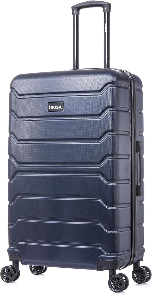 InUSA TREND Luggage with Spinner Wheels | Durable Lightweight Hardside Suitcase Travel bag with Handle and Trolley 28-Inch Large Checked luggage | Blue