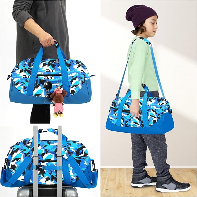 Stumdo Kids Overnighter Duffel Bags for kids, Carry-On Size & Ideal for School Practice or Overnight Travel Weekender Tote for Travel Gym Sport bag for Boys & Girls (11slan)