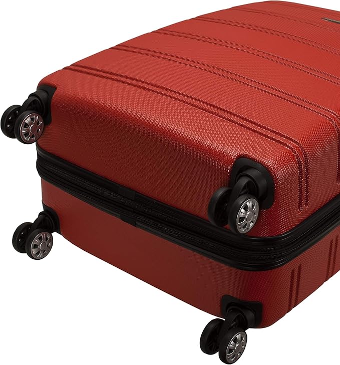 Rockland Melbourne Hardside Expandable Spinner Wheel Luggage, RED, 2 Piece (20"/28")