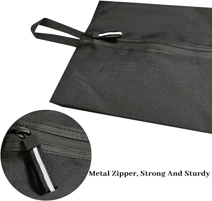 Shoe Bag for Travel, Water-Resistant Shoe Pouch for Gym, Odor-Resistant Soccer Cleats Bag with Zipper for Sports Travel Work Men and Women (Black, 2-Pack)