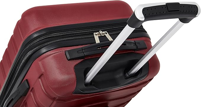 Wrangler 4 Piece Miami Luggage and Packing Cubes Set, Red