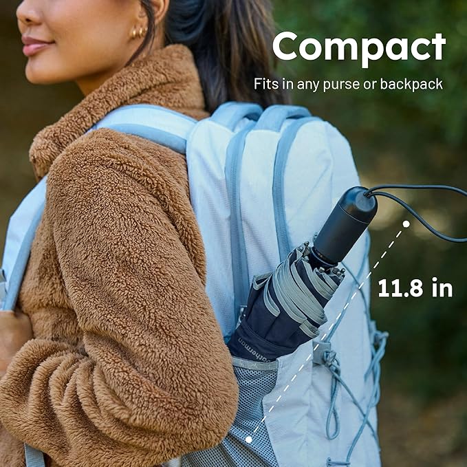 Weatherman Umbrella - Premium Small Compact Mini Umbrellas for Traveling - Windproof Umbrellaas Resists Up to 45 MPH Winds - Traveling Umbrellasa for Rain, Wind, Purse, Pocket, Backpack, Car - Portable Travel Umbrellas Easy Auto Open Close w/ Strong Fi...