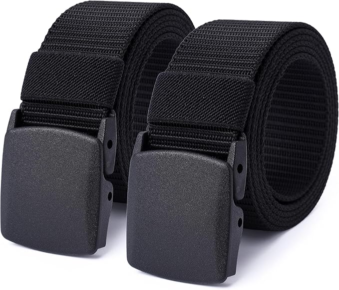 Mile High Life Nylon Web Belt Outdoor Military Belt With TSA Safe Plastic Buckle Belt