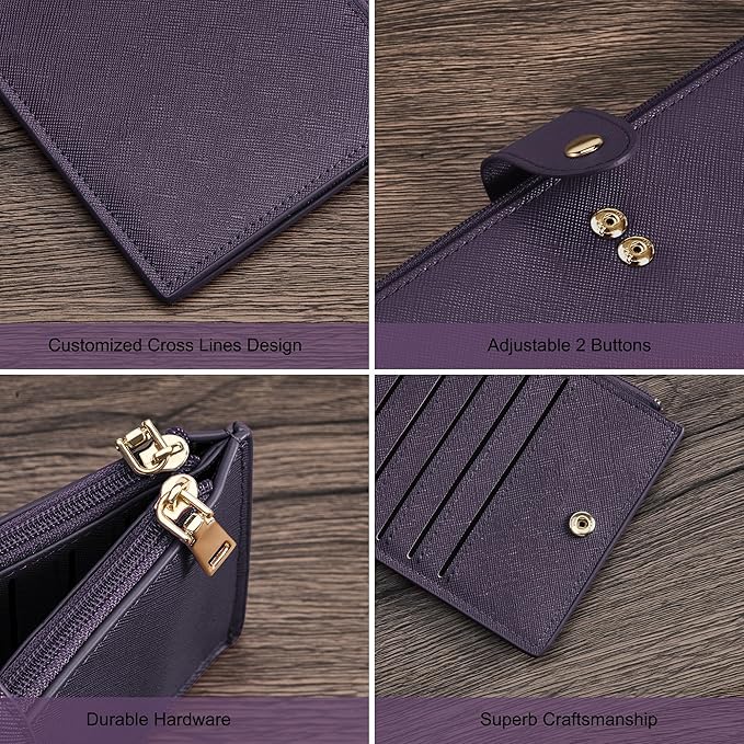Travelambo RFID Wallet Women Large Size Bifold Multi Card Wallet Case with Zipper Pocke Credit Card Holder for Women
