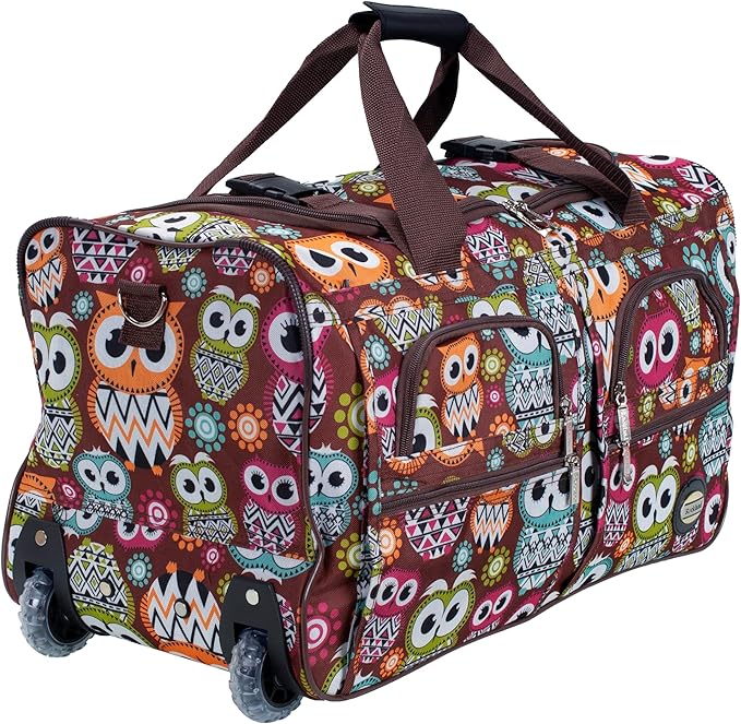 Rockland Rolling Duffel Bag, Black, 22"