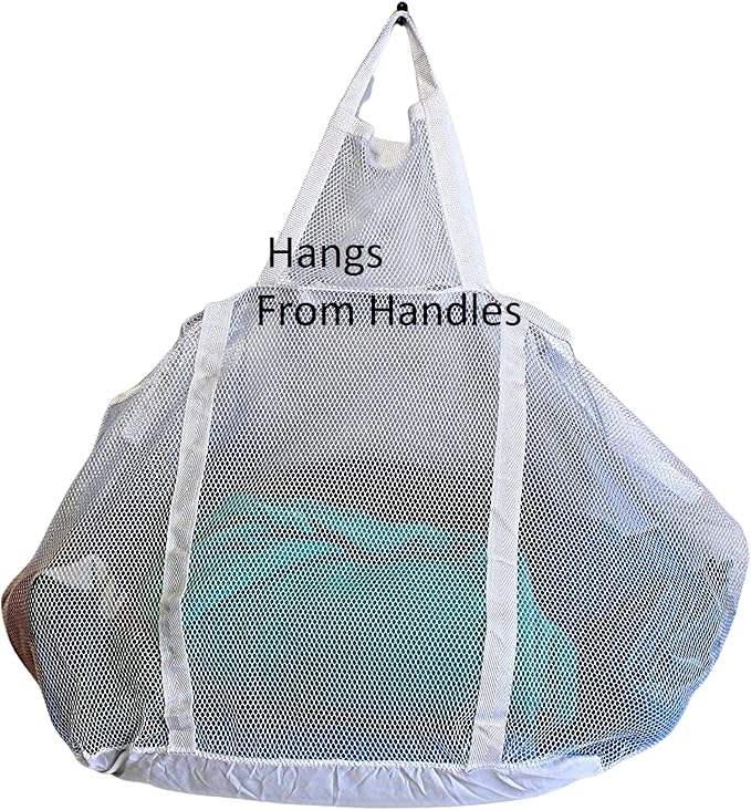 Large Soft Nylon Mesh Laundry Basket with Handles Portable and Collapsible For Dirty and Clean Laundry Home Travel College Dorm Also Ideal For Toys and Sporting Goods