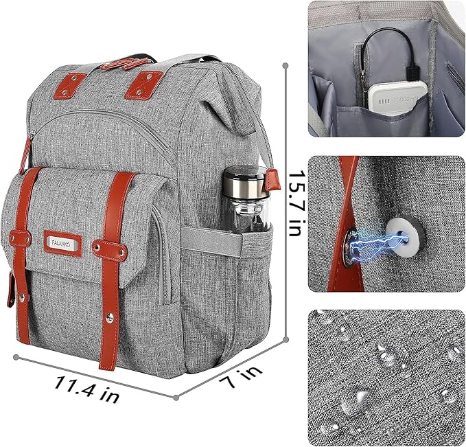 FALANKO Laptop Backpack for Women, 15.6 Inch Computer Backpack Doctor Teacher Work Purse Bookbag, Wide Top Open College Water Resistant Travel Casual Shoulder Bag