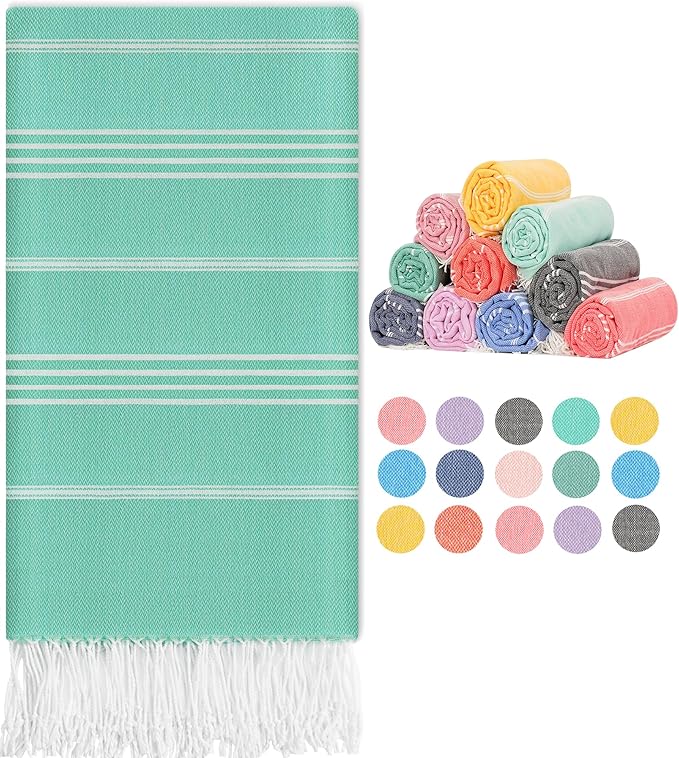 Turkish Beach Towels Swim Towel Long Lounge Chair Accessories Oversized Sand Free Compact Beach Umbrella Tent Shelter Canopy Chair Clips Gear Beach Game Toy Summer Vacation Essentials Must Haves