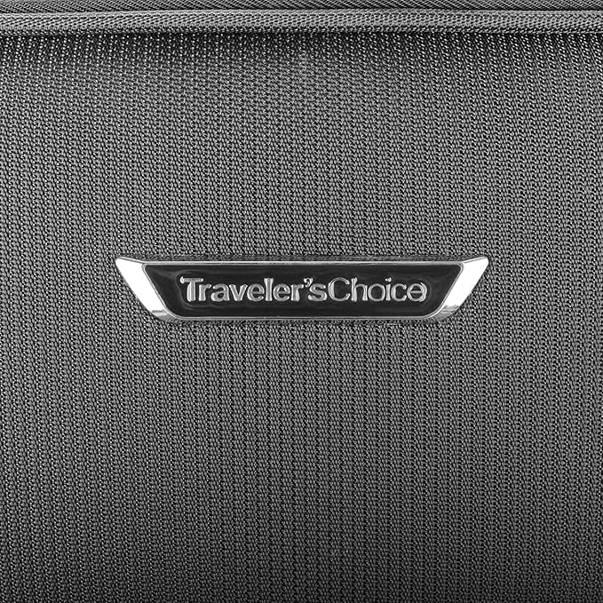 Traveler's Choice Lares Softside Expandable Luggage with Spinner Wheels, Black, Checked 31-Inch