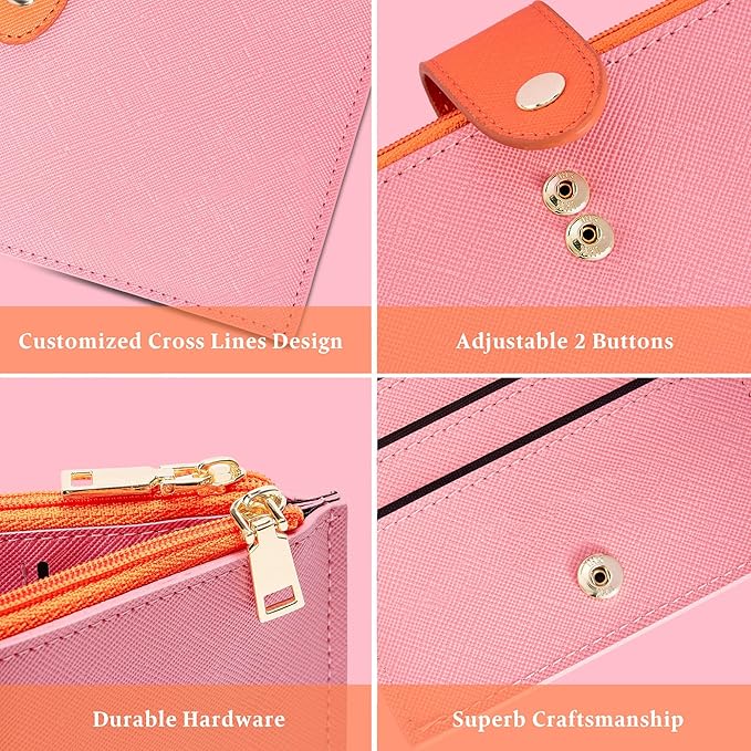 Travelambo RFID Wallet Women Bifold Multi Card Wallet Case with Zipper Pocke Credit Card Holder for Women