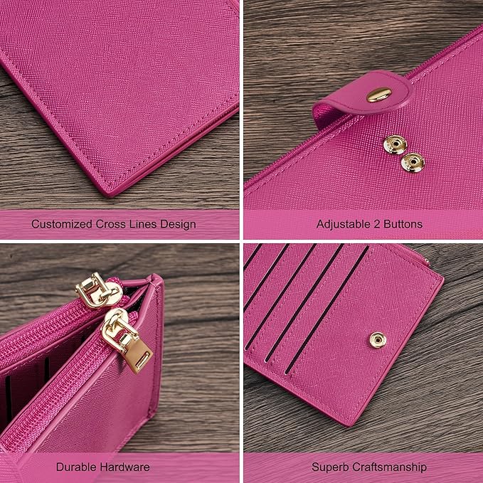 Travelambo RFID Wallet Women Large Size Bifold Multi Card Wallet Case with Zipper Pocke Credit Card Holder for Women