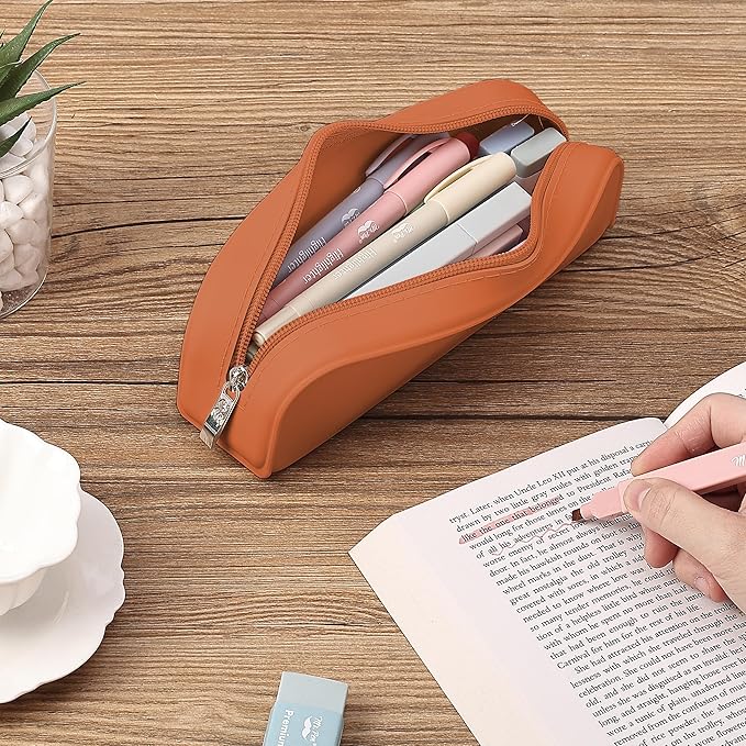 Mr. Pen- Silicone Pencil Case, Terracotta Color, Aesthetic Pencil Pouch