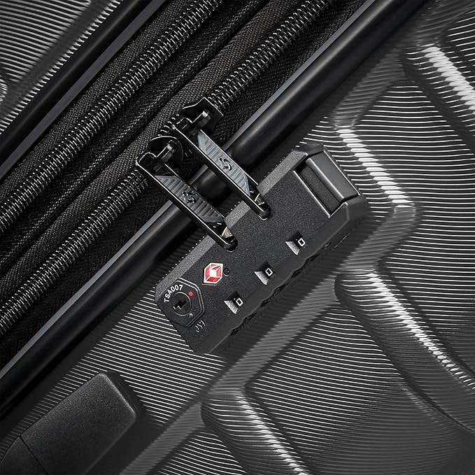 Samsonite Omni 2 Hardside Expandable Luggage with Spinner Wheels, 2-Piece Set (19/24), SOLID CHARCOAL